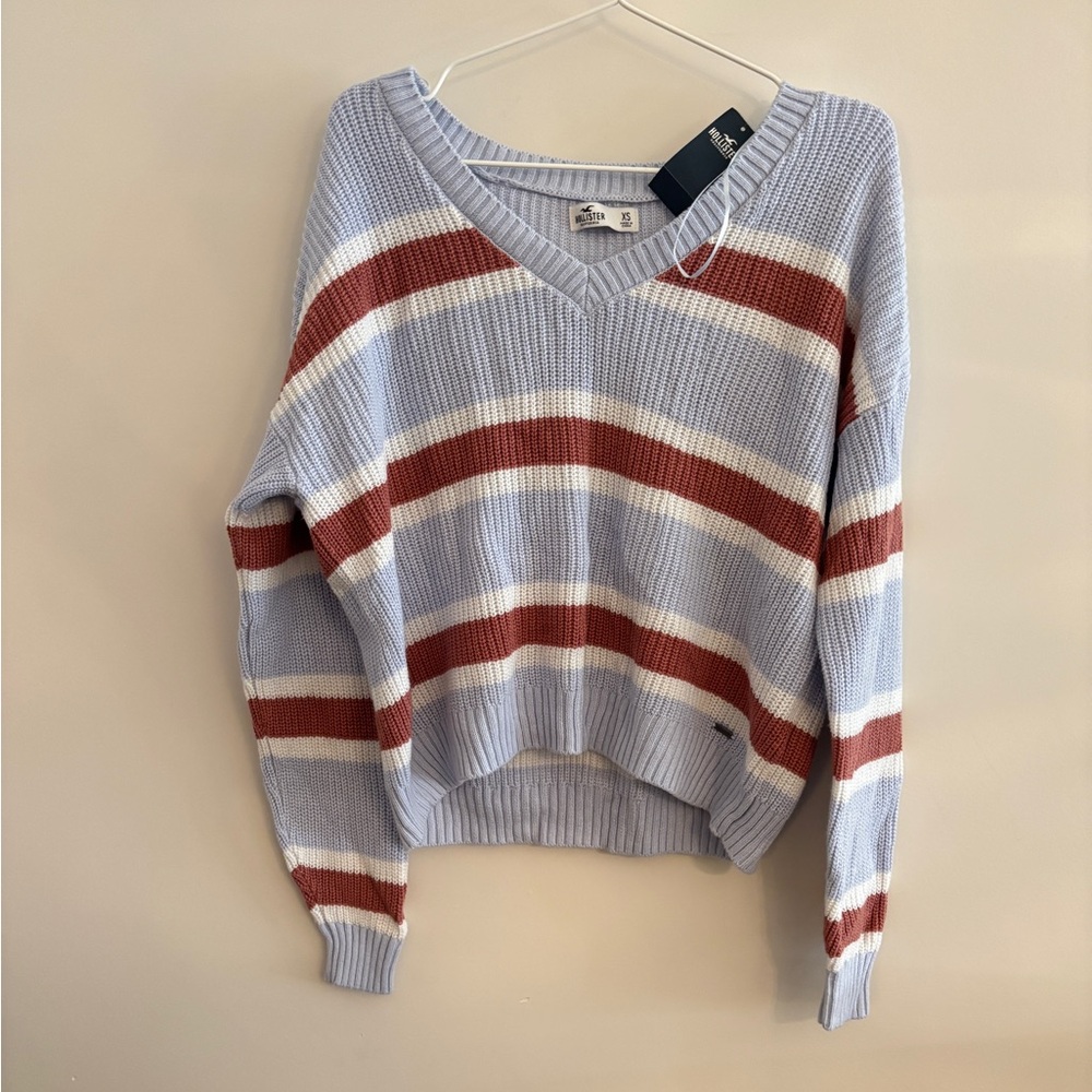 Hollister Striped V-Neck Sweater